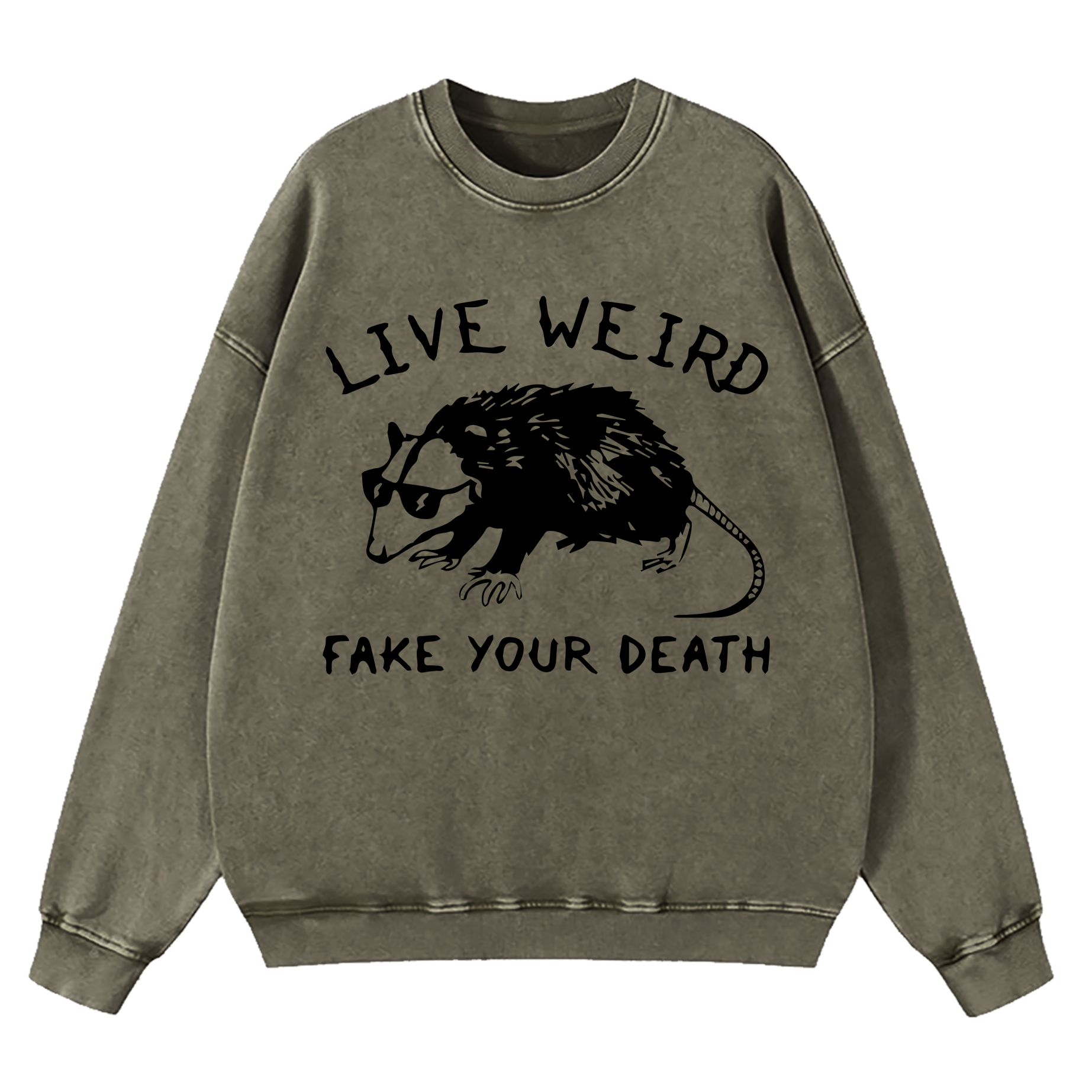 Opossum I Cannot Live Laugh Love In These Conditions Washed Sweatshirt