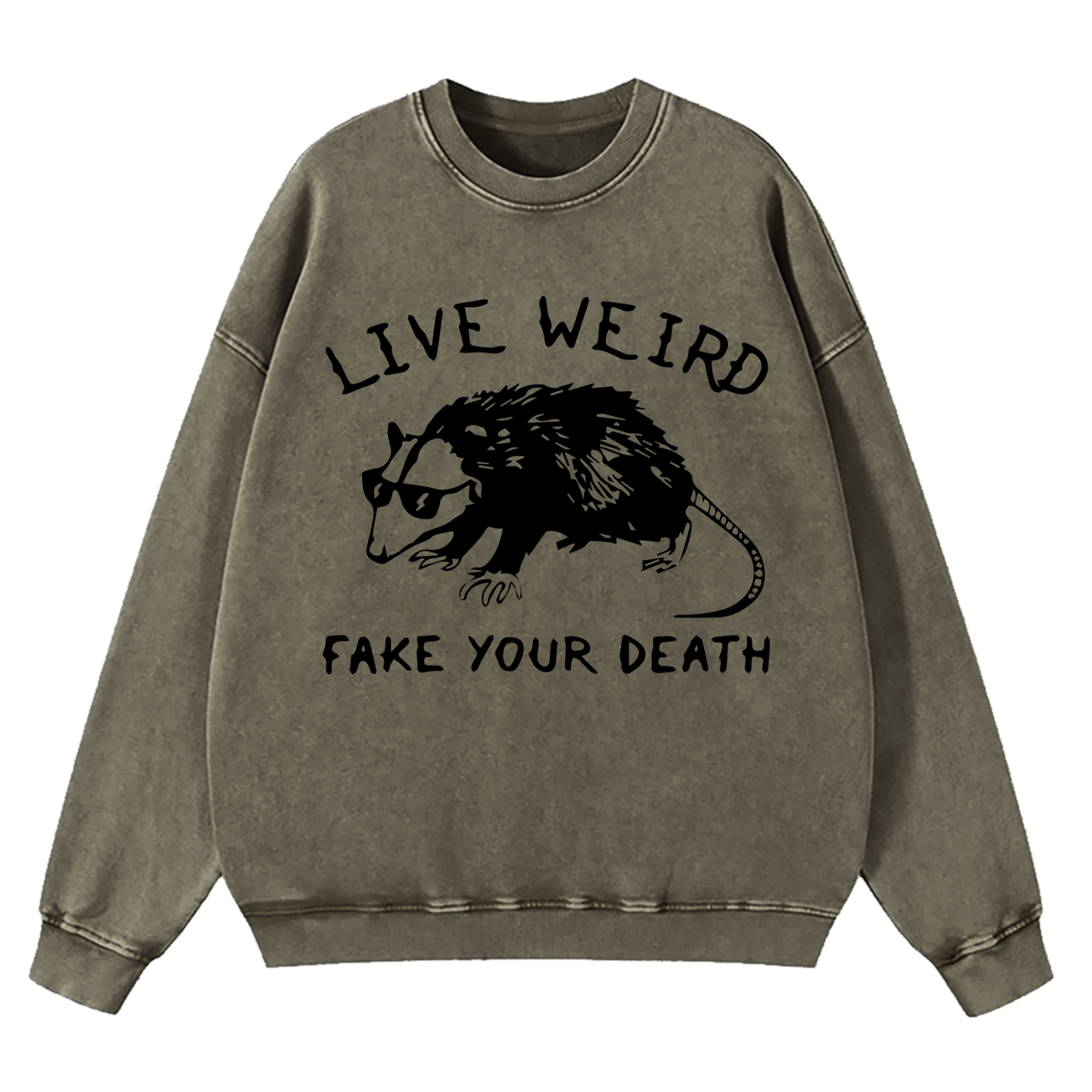 Opossum I Cannot Live Laugh Love In These Conditions Washed Sweatshirt