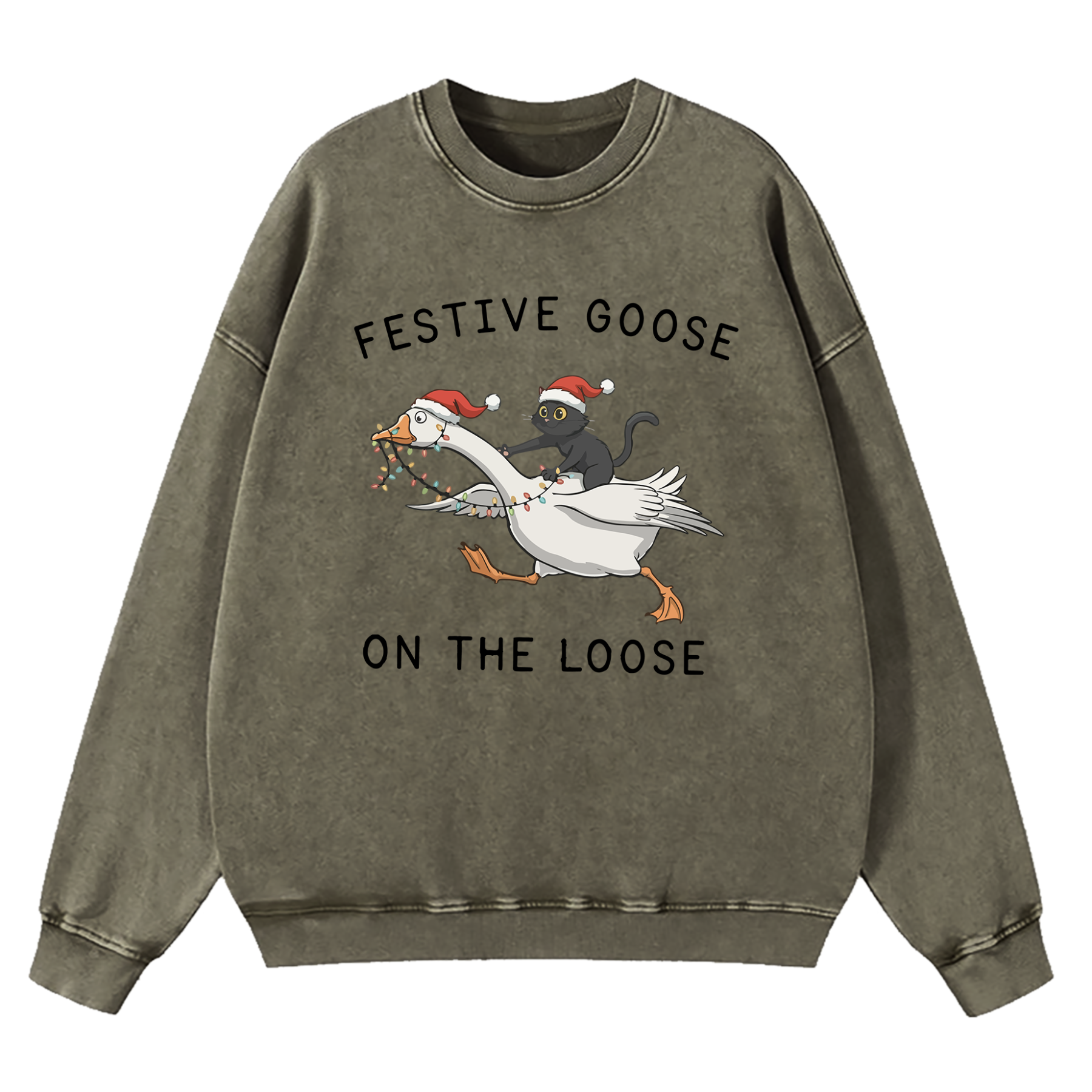 Festive Goose On The Loose Washed Sweatshirt
