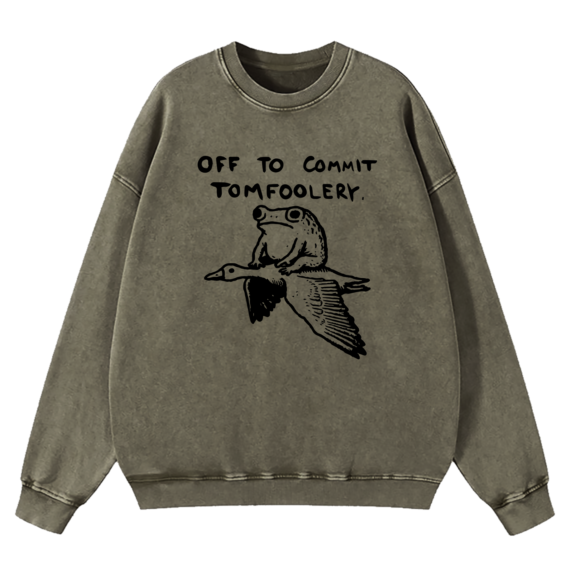Off To Commit Tomfoolery Washed Sweatshirt
