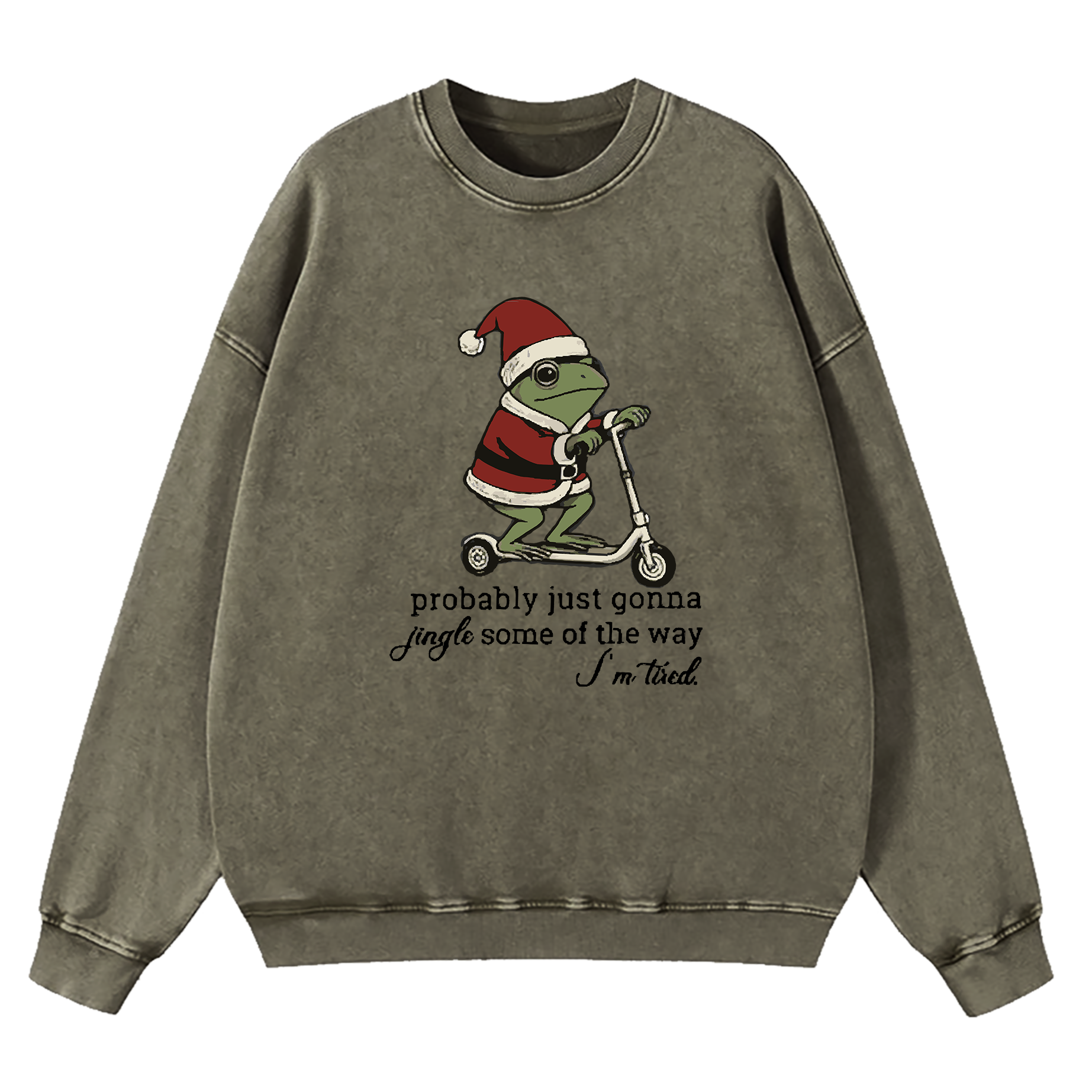 Just Gonna Jingle Tired Funny Christmas Washed Sweatshirt
