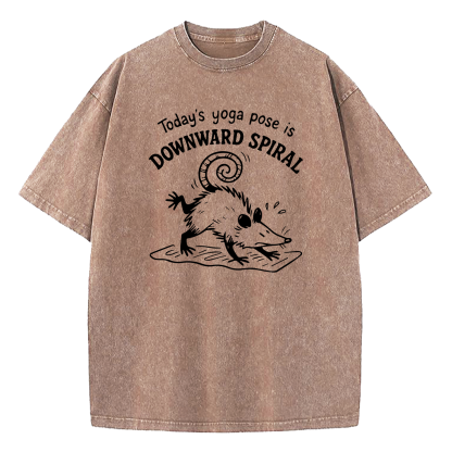 Today's Yoga Pose Is Downward Spiral Washed T-Shirt