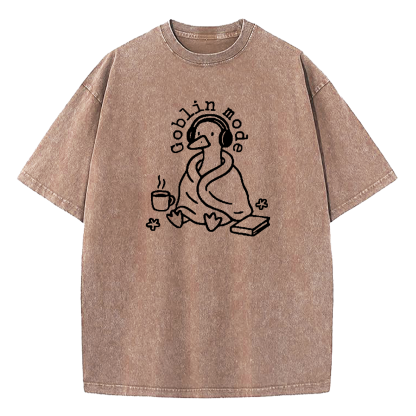 Cozy Goblin Mode Duck Washed T-Shirt