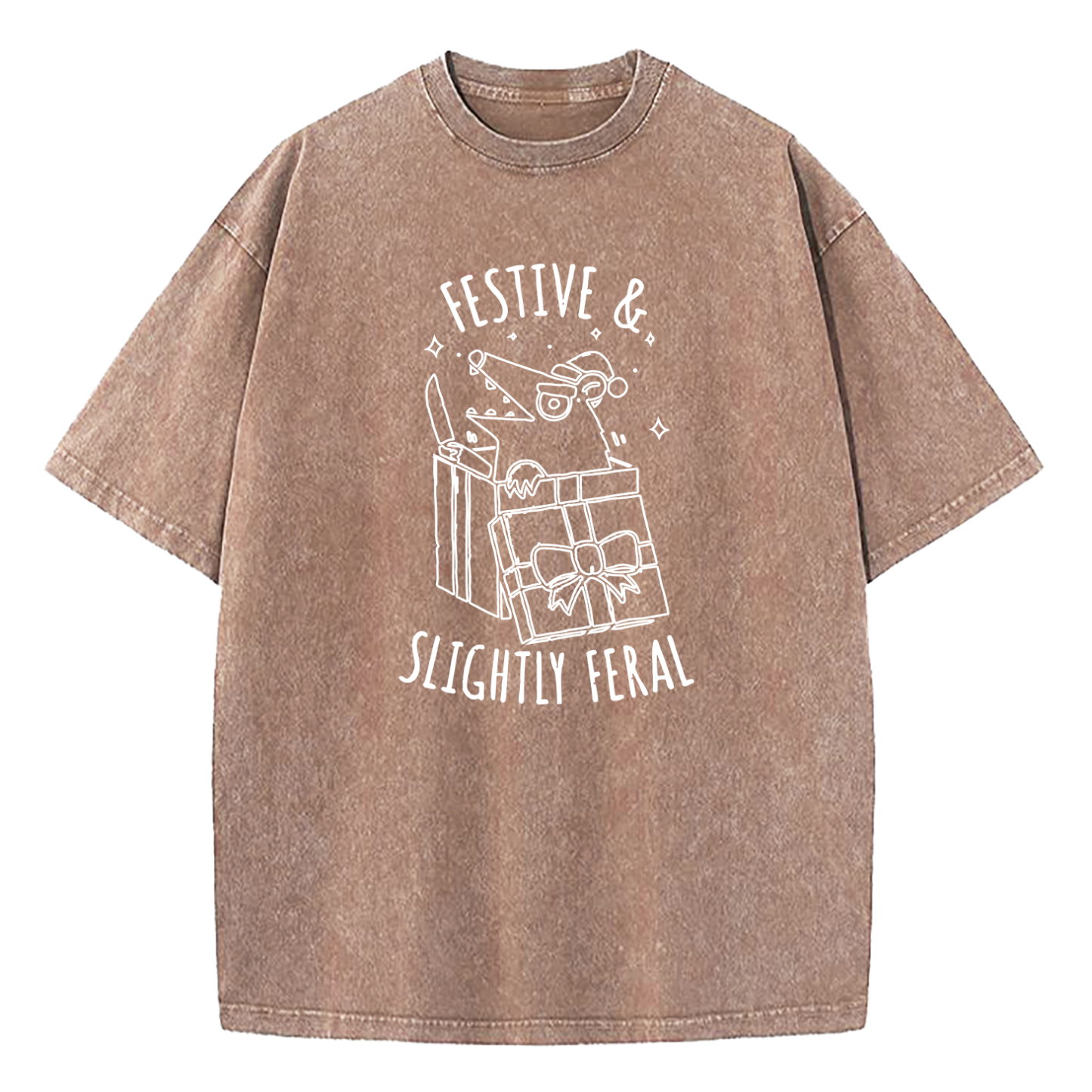 Festive & Slightly Feral Washed T-Shirt