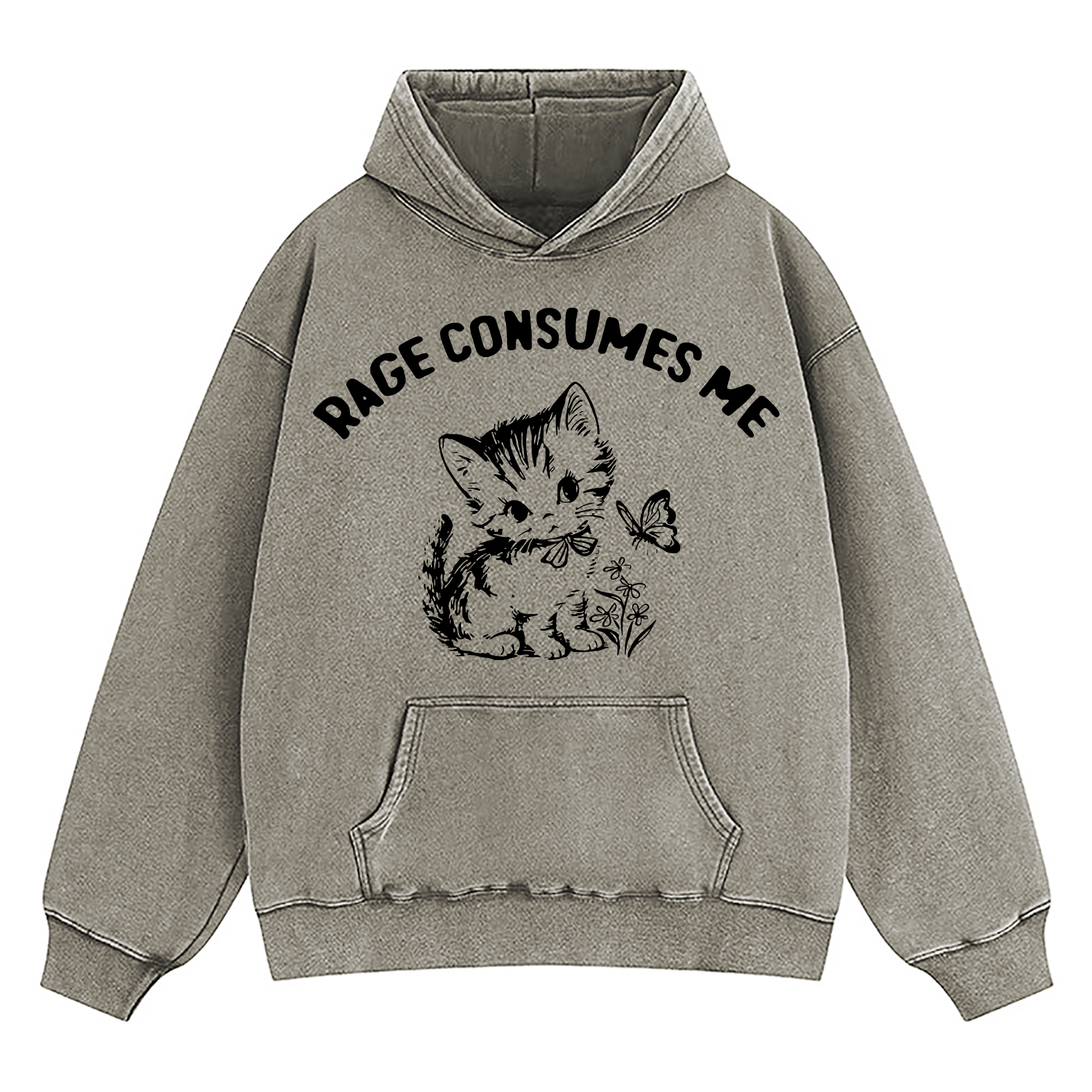 Rage Consumes Me Washed Hoodie