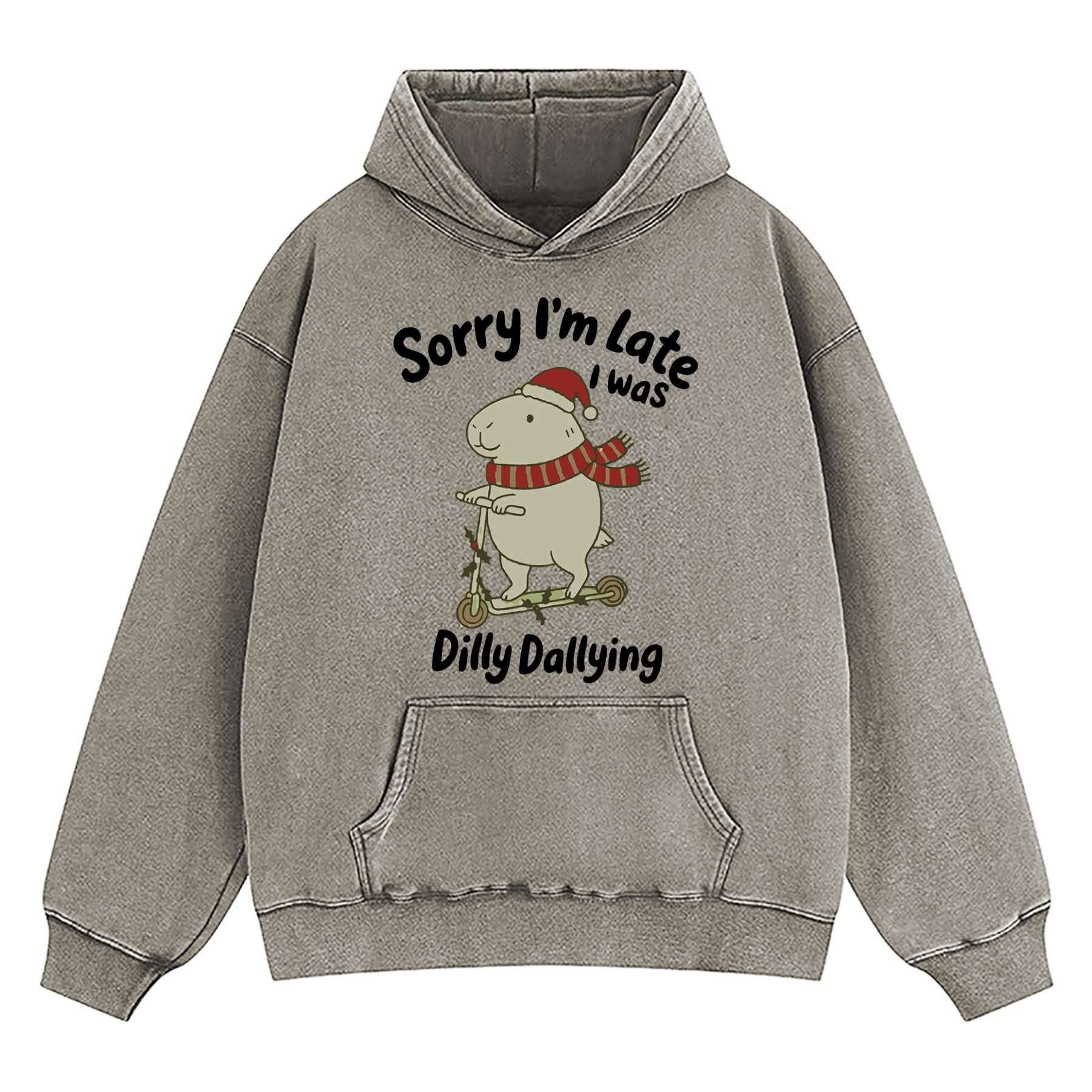 Sorry I'm Late I Was Dilly Dallying d Washed Hoodie