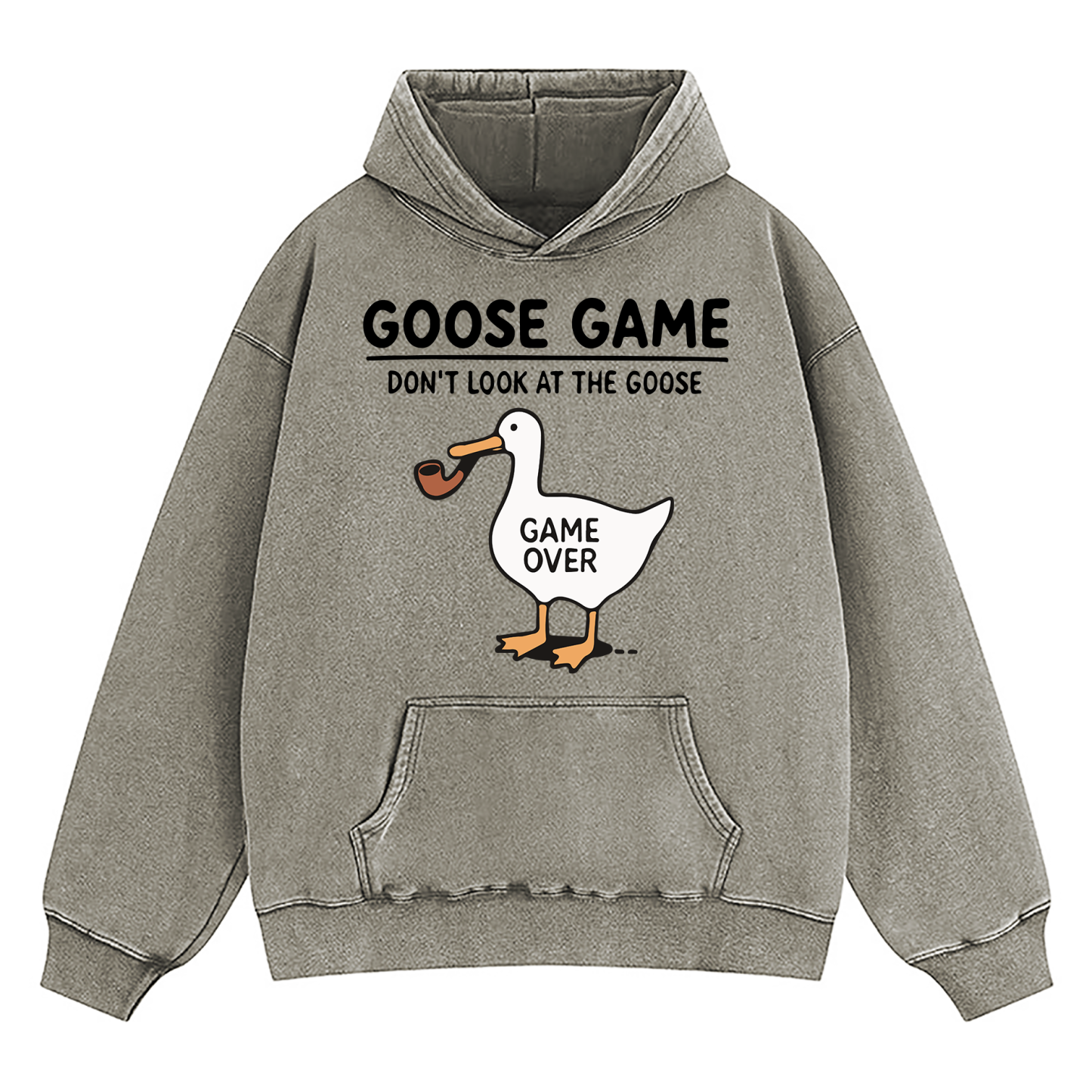Goose Game Don’t Look at the Goose Washed Hoodie