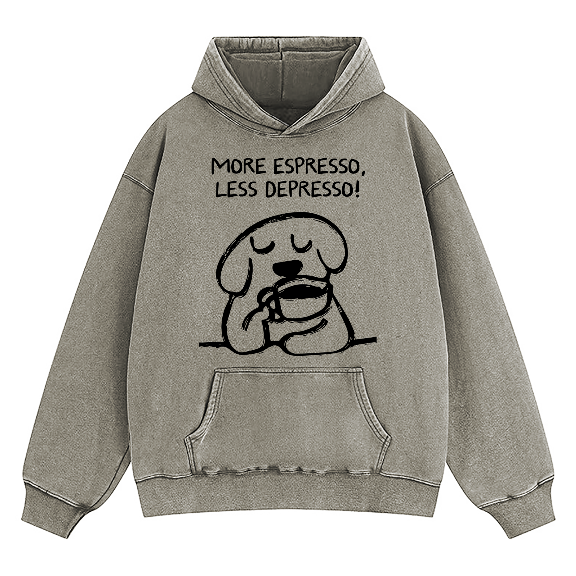 More Espresso Less Depresso Washed Hoodie