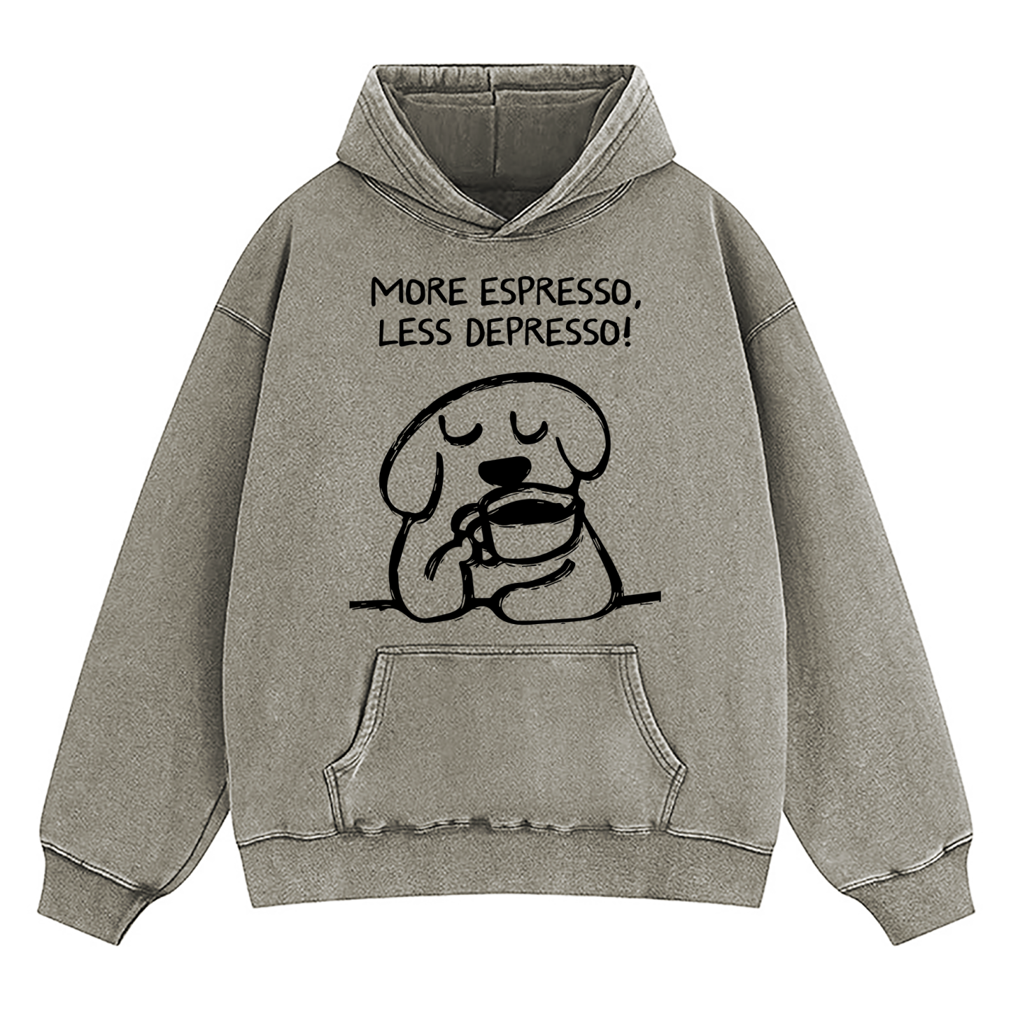 More Espresso Less Depresso Washed Hoodie