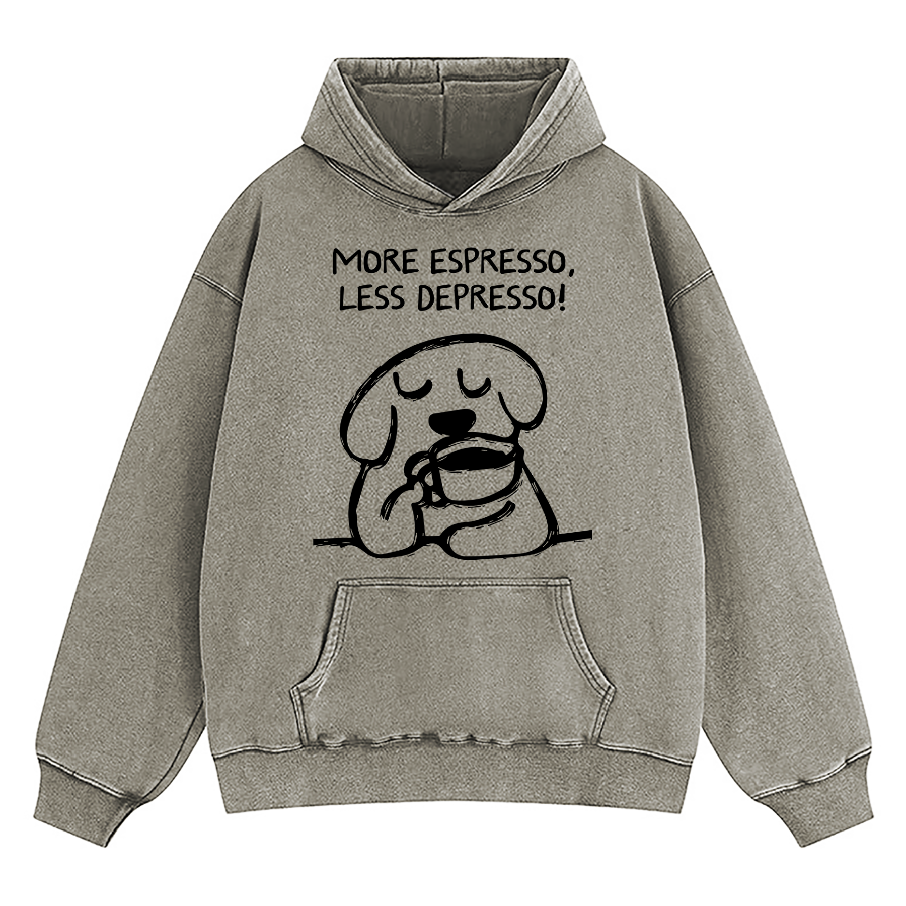 More Espresso Less Depresso Washed Hoodie