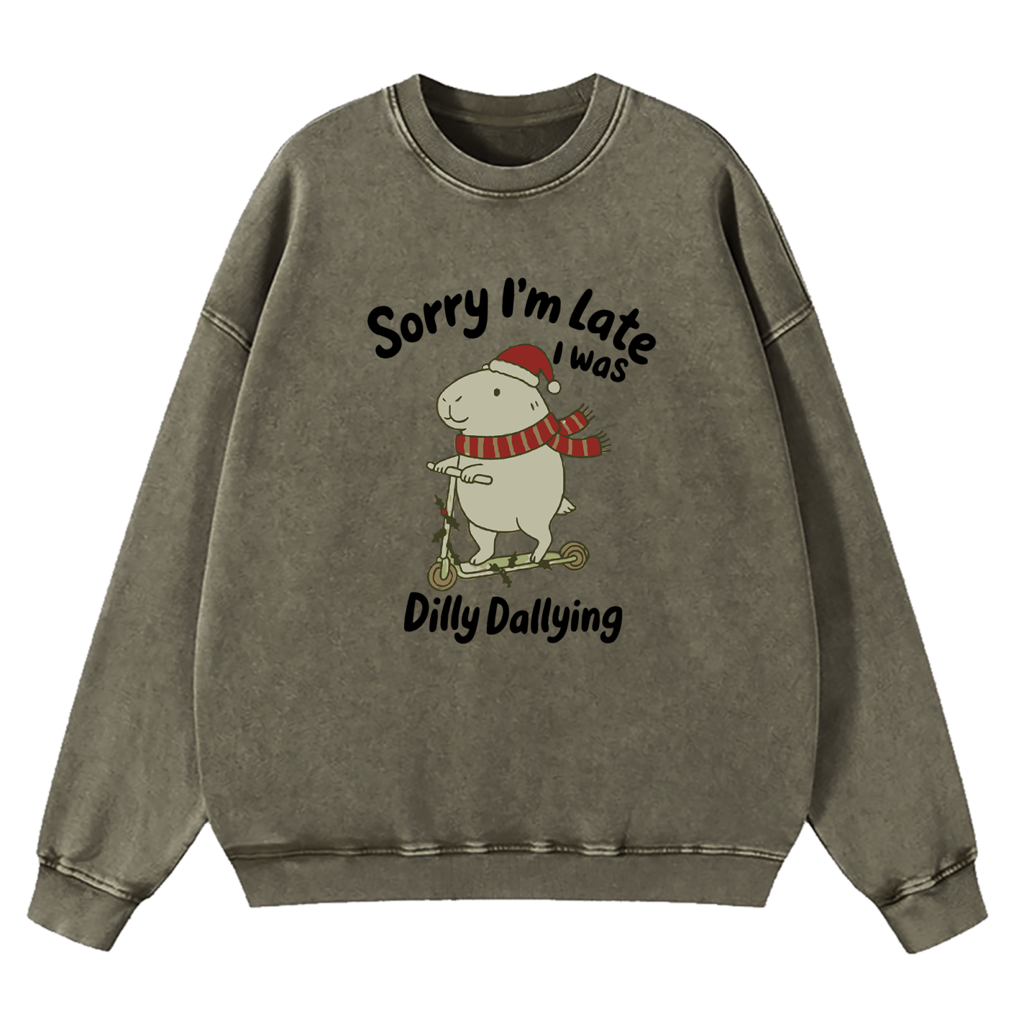 Sorry I'm Late I Was Dilly Dallying Washed Sweatshirt