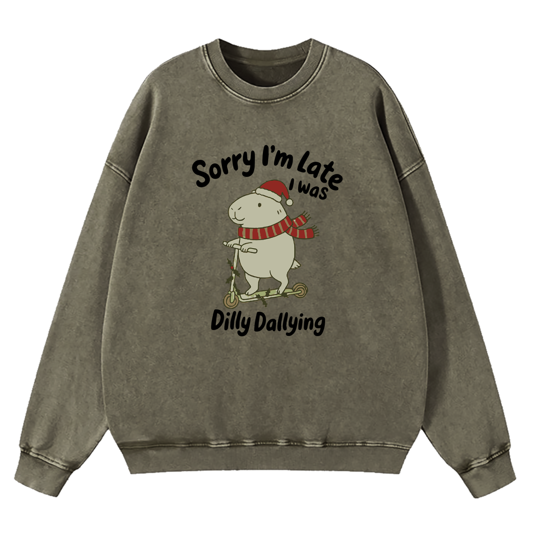 Sorry I'm Late I Was Dilly Dallying Washed Sweatshirt