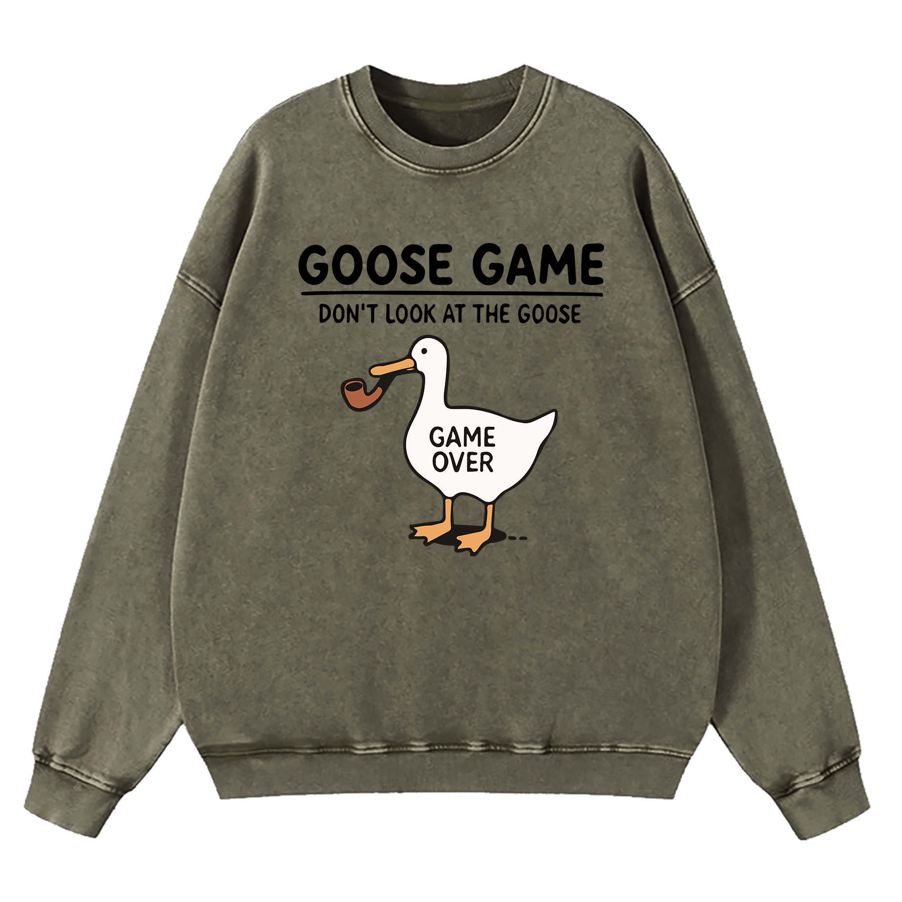 Goose Game Don’t Look at the Goose Washed Sweatshirt