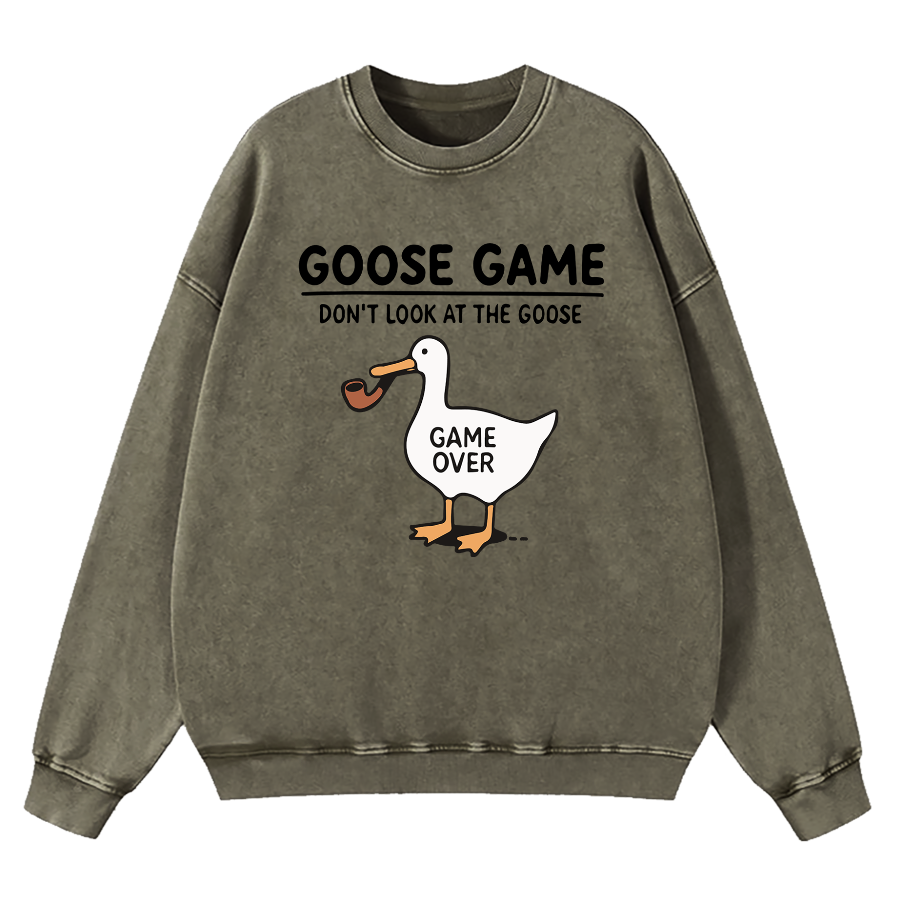 Goose Game Don’t Look at the Goose Washed Sweatshirt