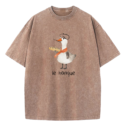 Funny French Goose Le Honque Washed T-Shirt