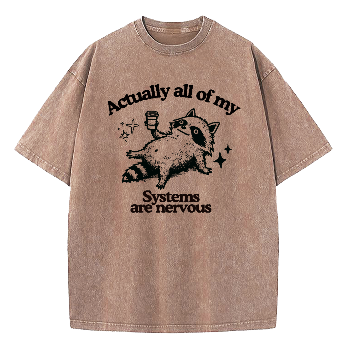 Actually All Of My Systems Are Nervous Washed T-Shirt