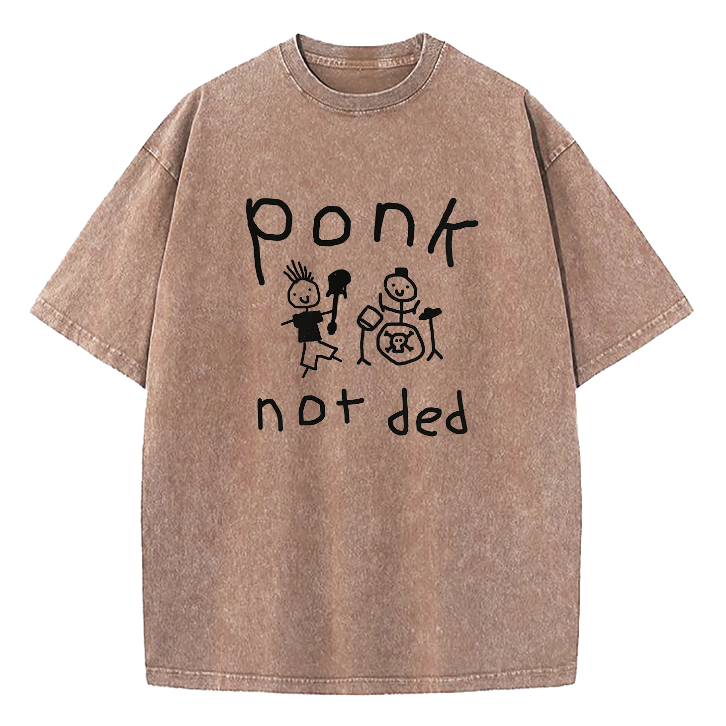 Ponk Not Ded Death Metal Funny Punk Washed T-Shirt