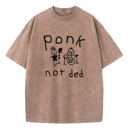 Ponk Not Ded Death Metal Funny Punk Washed T-Shirt
