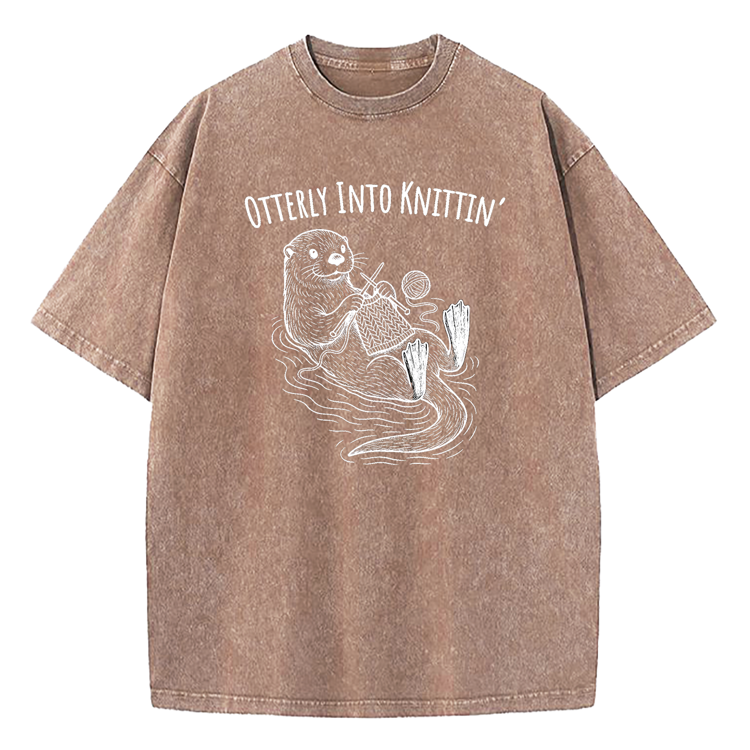 Otterly Into Knittin’ Washed T-Shirt