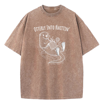 Otterly Into Knittin’ Washed T-Shirt