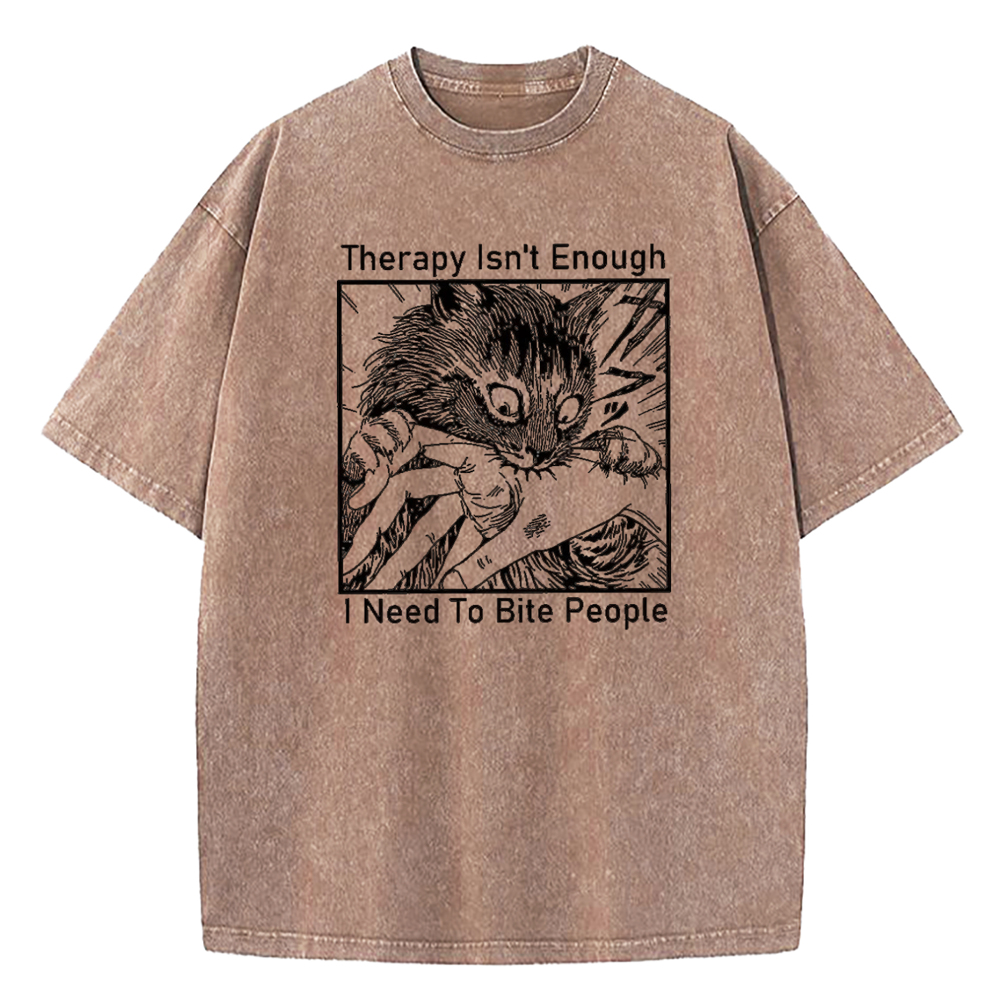 Therapy Isn't Enough I Need to Bite People Washed T-Shirt