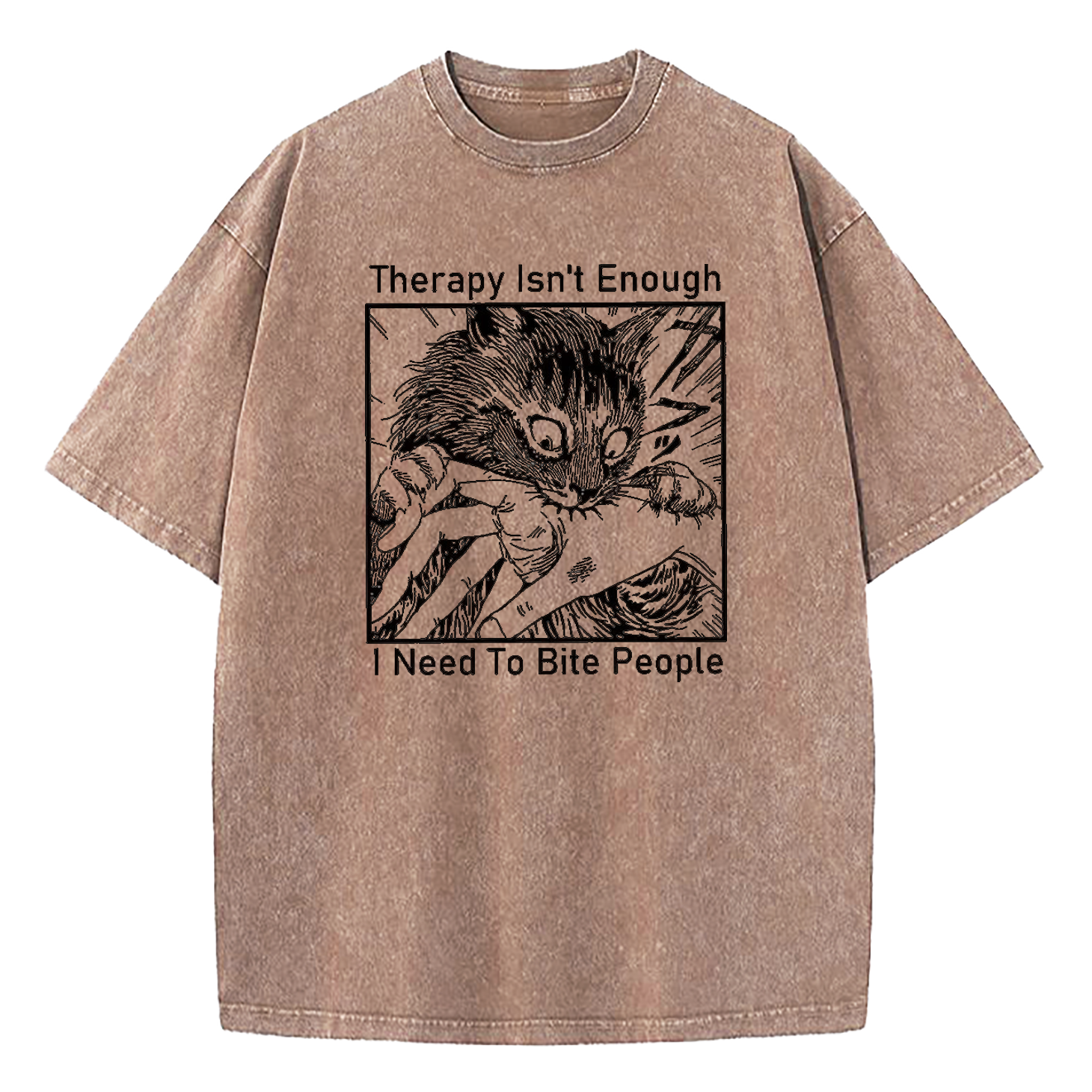 Therapy Isn't Enough I Need to Bite People Washed T-Shirt