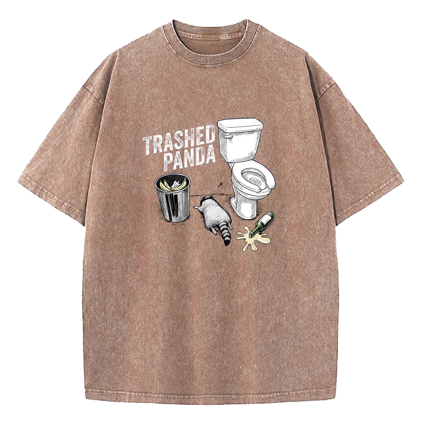 Trashed Panda Funny Drunk Raccoon Washed T-Shirt