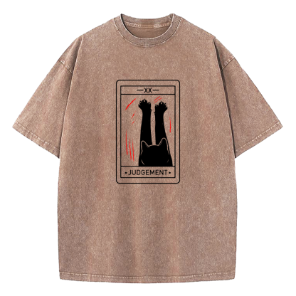 Judgement Cat Tarot Washed T-Shirt