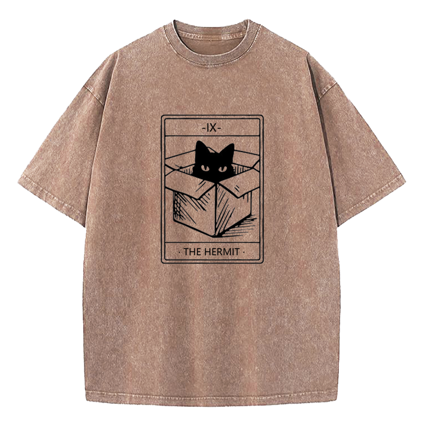 The Hermit Cat Tarot Washed T-Shirt