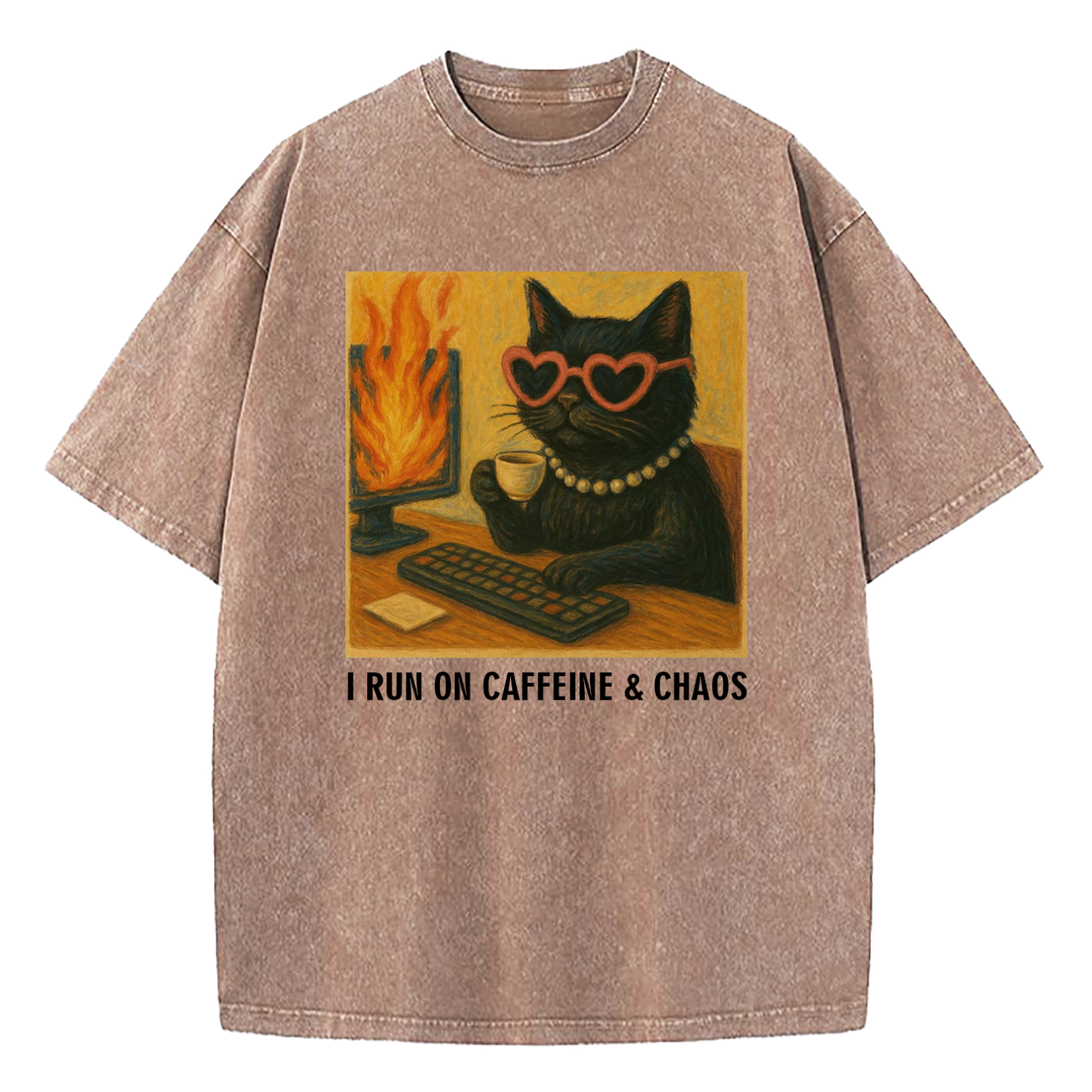 I Run On Caffeine & Chaos Washed T-Shirt