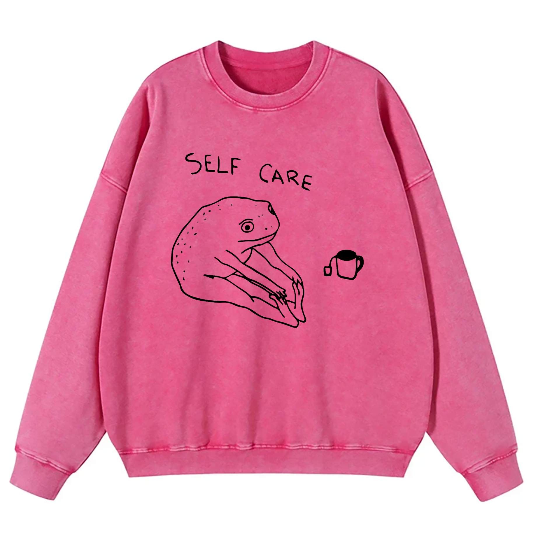 Self Care Frog Washed Sweatshirt