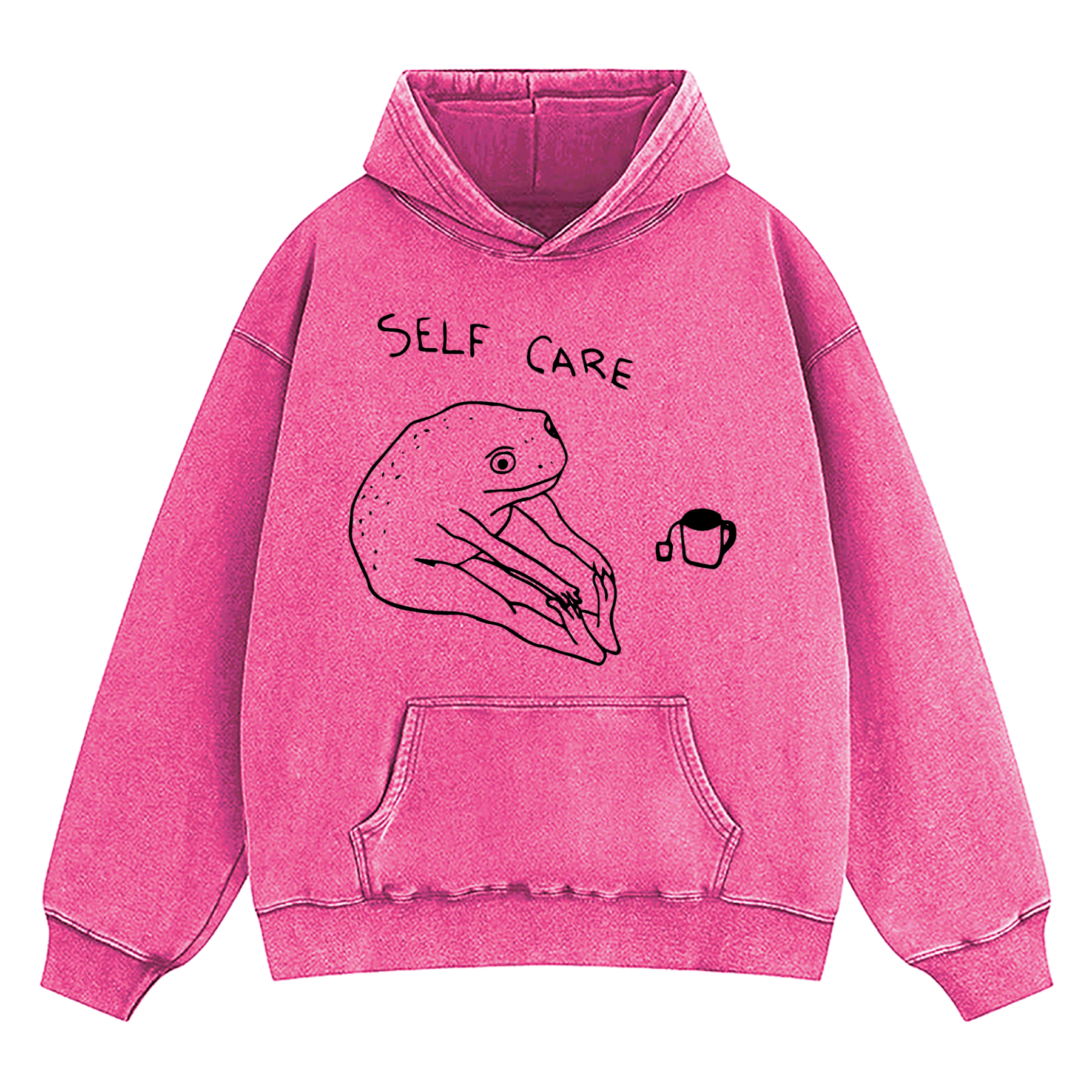 Self Care Frog Washed Hoodie