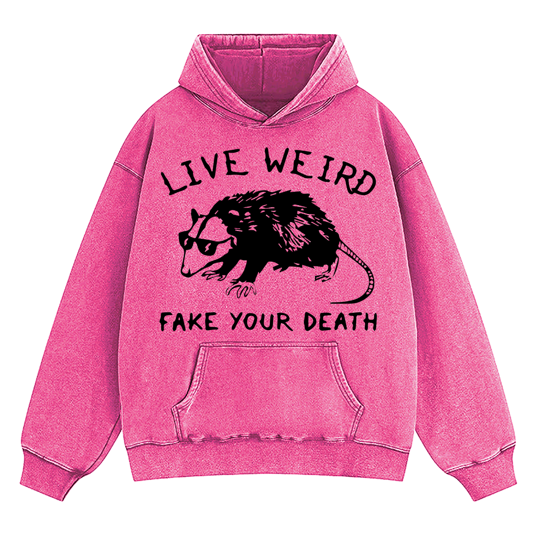 Opossum Live Weird Fake Your Death Washed Hoodie