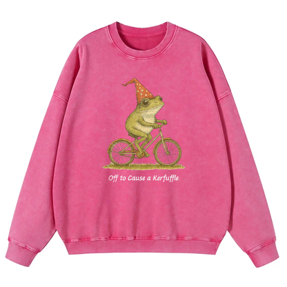 Off To Cause A Kerfuffle Washed Sweatshirt