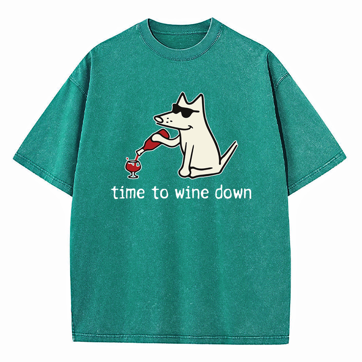Pick Of The Litter Time To Wine Down Washed T-Shirt