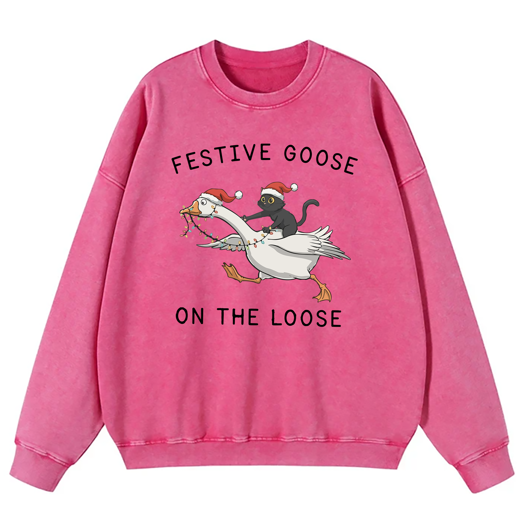 Festive Goose On The Loose Washed Sweatshirt