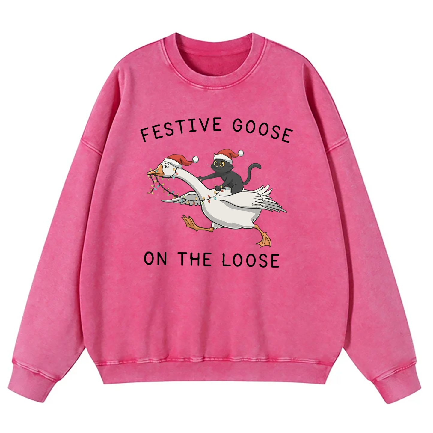 Festive Goose On The Loose Washed Sweatshirt