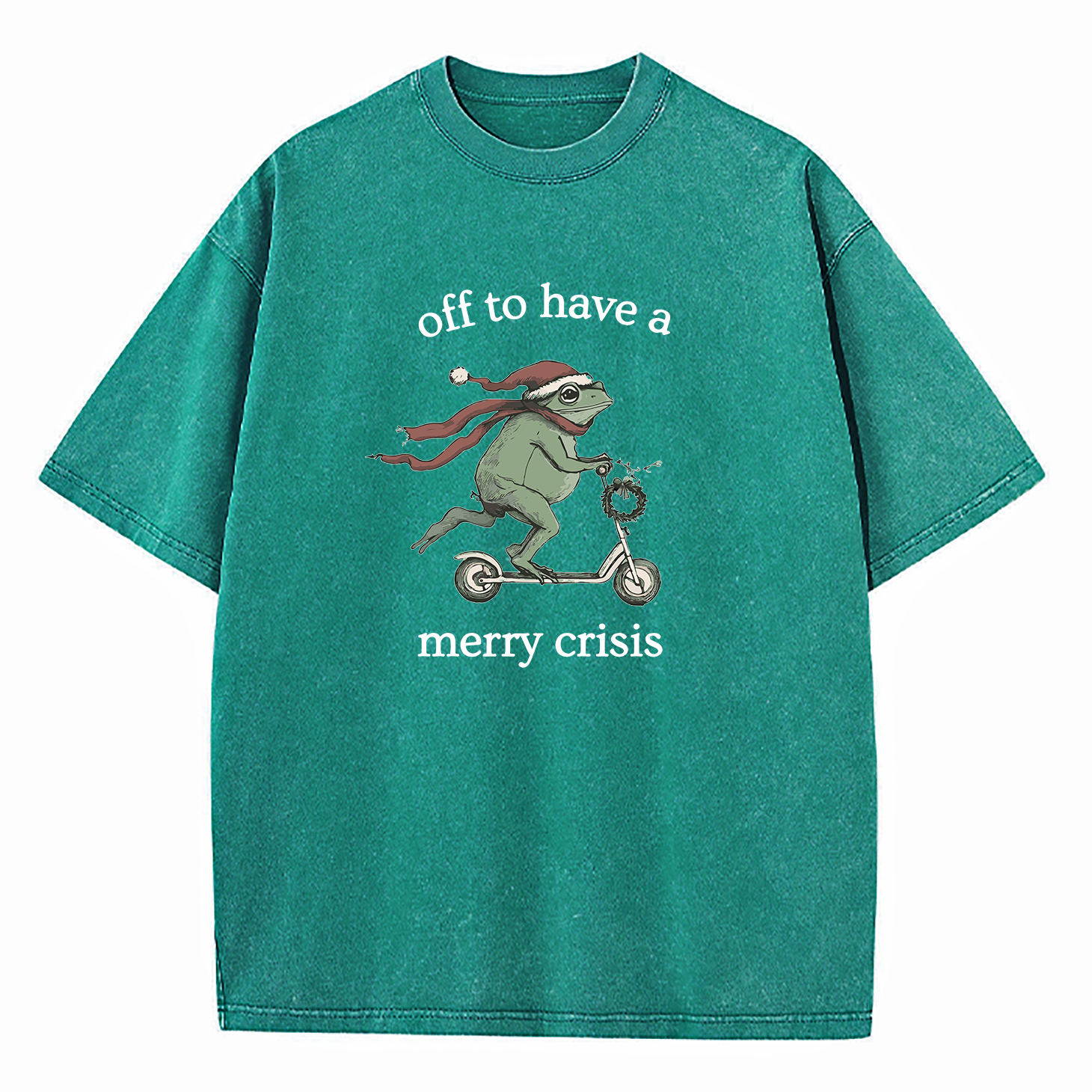 Off To Have A Merry Crisis Funny Christmas Washed T-Shirt