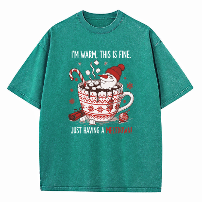 Olaf Snowman I’m Warm This Is Fine Just Having A Meltdown Washed T-Shirt