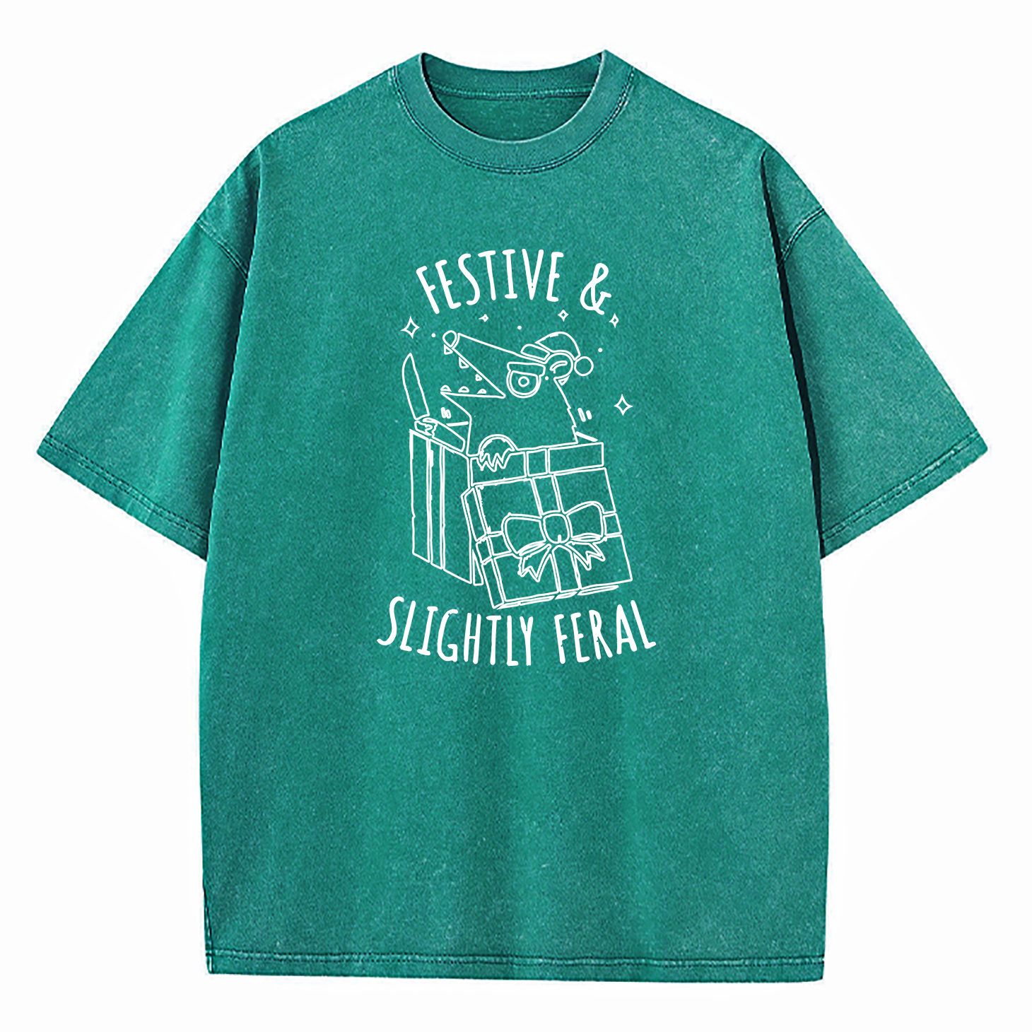 Festive & Slightly Feral Washed T-Shirt