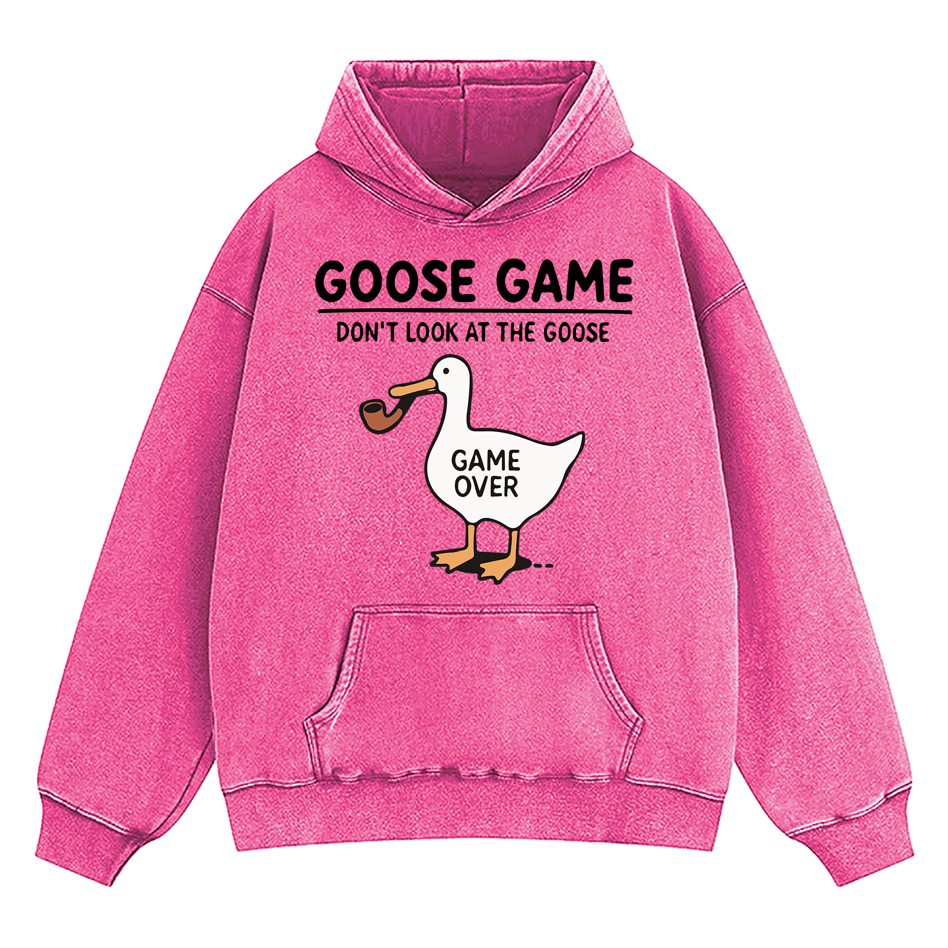 Goose Game Don’t Look at the Goose Washed Hoodie