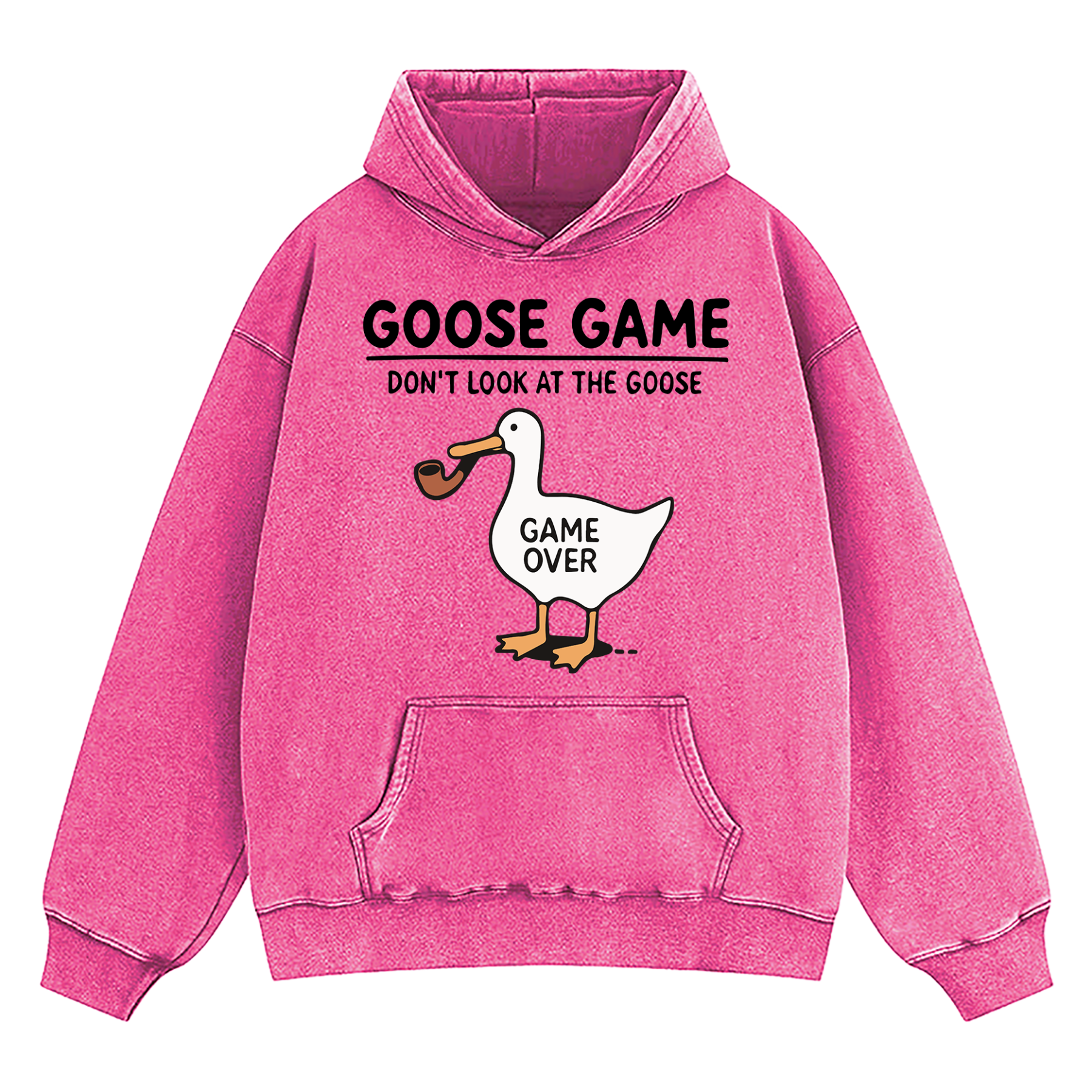 Goose Game Don’t Look at the Goose Washed Hoodie