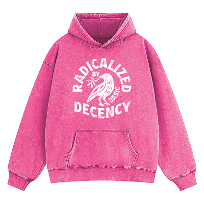 Radicalized By Basic Decency Washed Hoodie