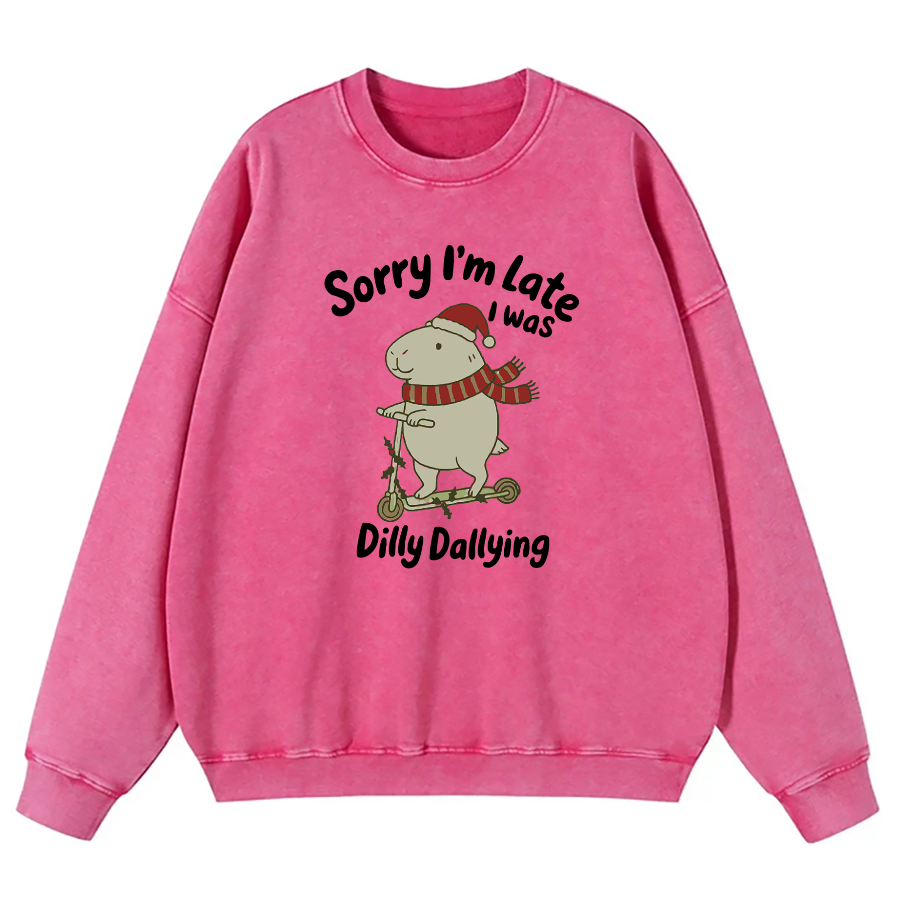 Sorry I'm Late I Was Dilly Dallying Washed Sweatshirt