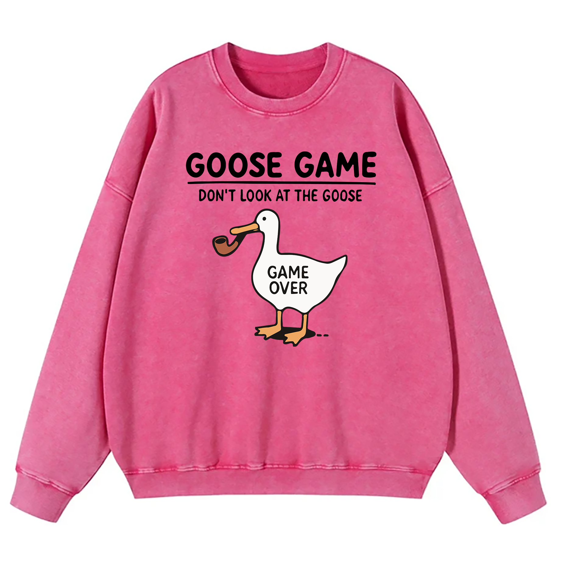 Goose Game Don’t Look at the Goose Washed Sweatshirt