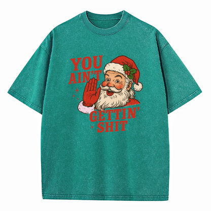 You Aint Getting Shit Funny Christmas Washed T-Shirt
