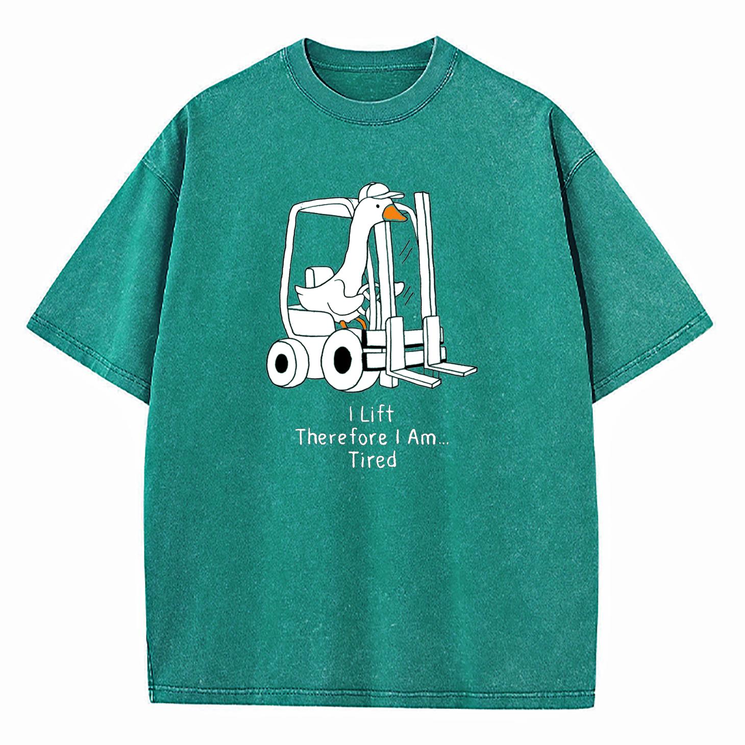 I Lift Therefore I Am Tired Washed T-Shirt