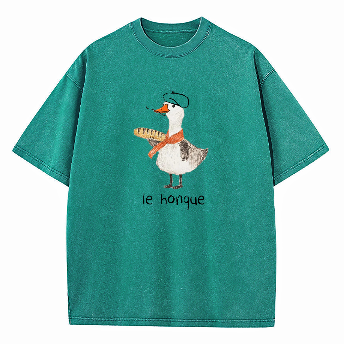 Funny French Goose Le Honque Washed T-Shirt