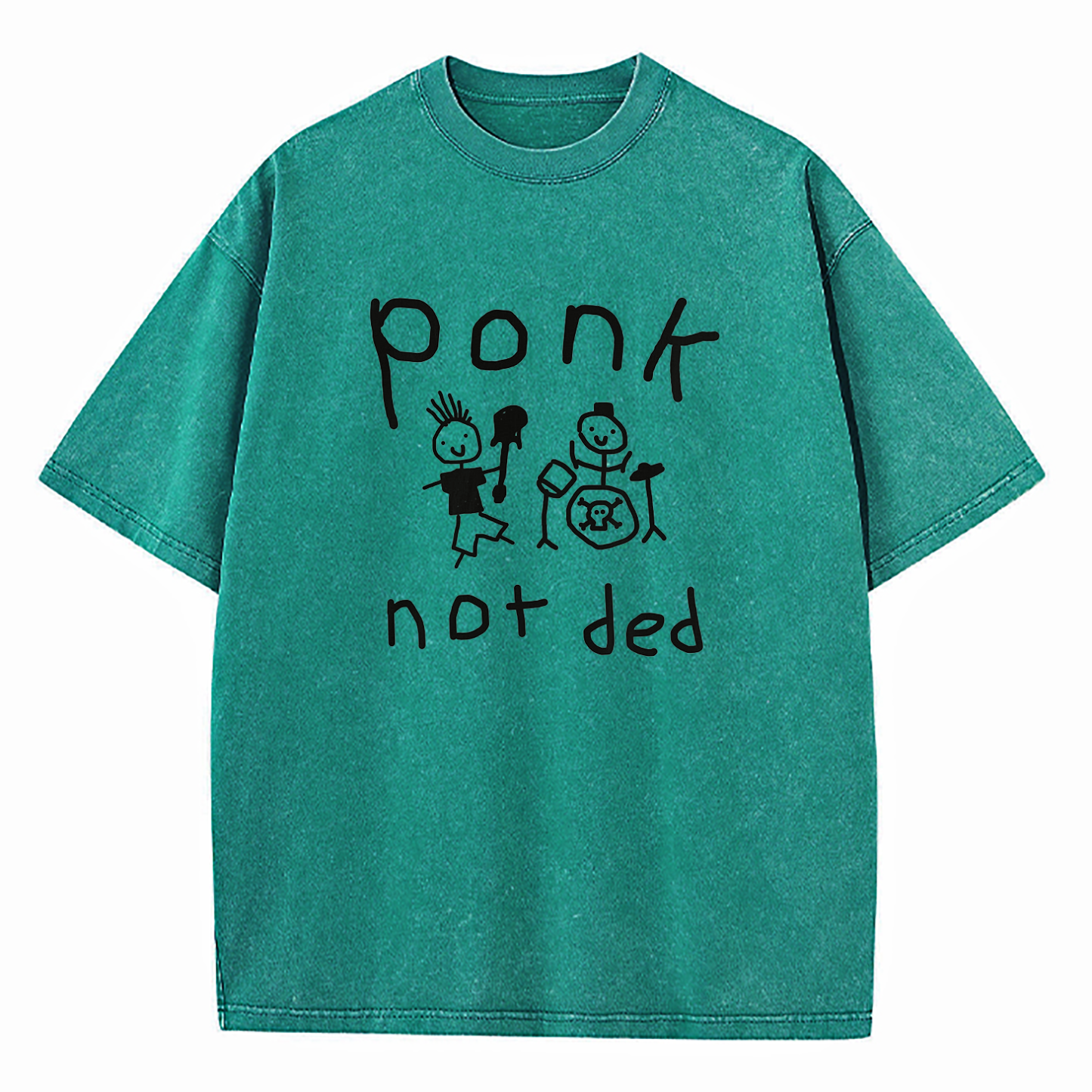 Ponk Not Ded Death Metal Funny Punk Washed T-Shirt
