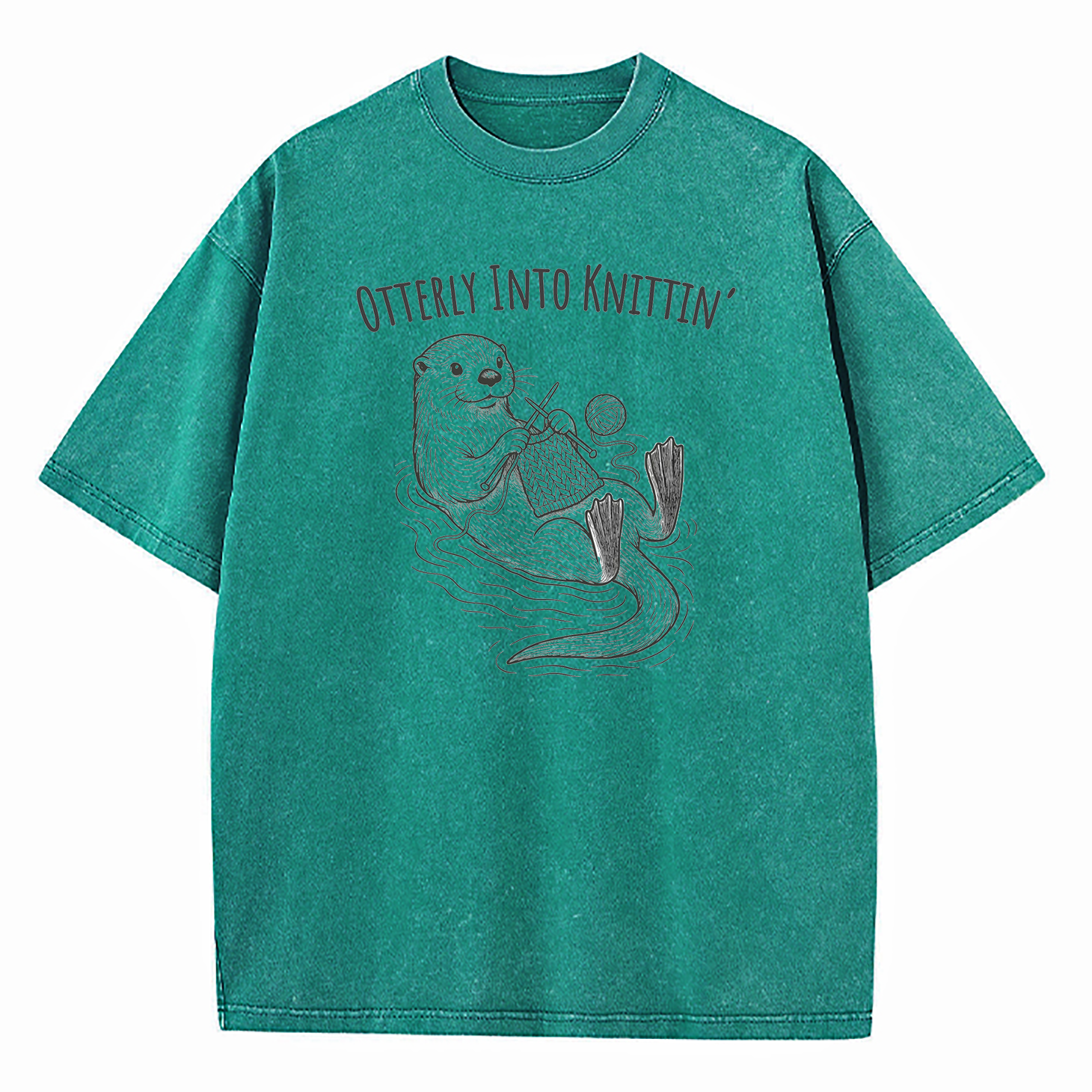 Otterly Into Knittin’ Washed T-Shirt
